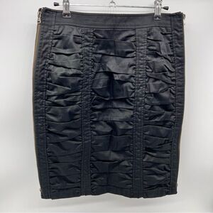 Nanette Lepore Ruched Pencil Skirt-Princess Seams Cotton Blend w/Stretch-Size 6